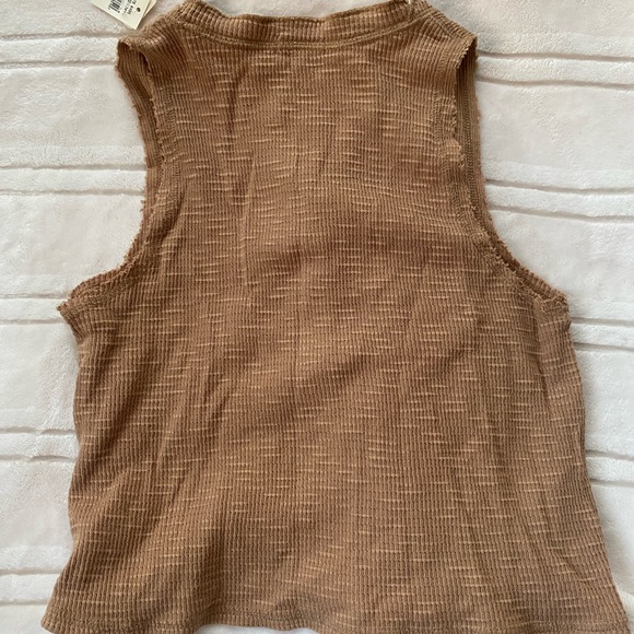 Aerie Tan Button-Front Tank Top - Picture 2 of 3